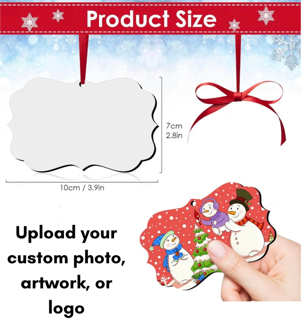 Holiday Photo Scalloped Plaque Shaped Ornament